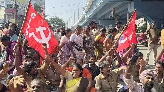 Mdu corpration worker protest