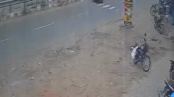Bike accident CCTV
