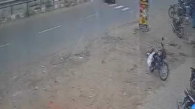 Bike accident CCTV