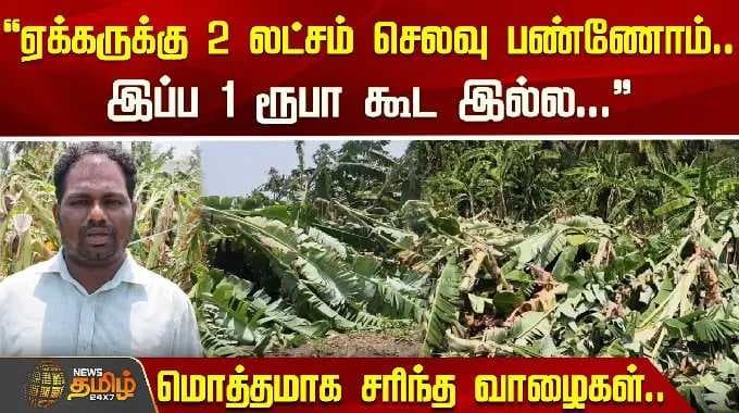 "ஏக்கருக்கு ரூ.2 லட்சம் செலவு பண்ணோம்; இப்ப 1ரூபா கூட இல்ல" மொத்தமாக சரிந்த வாழை மரங்கள் | Sankagiri