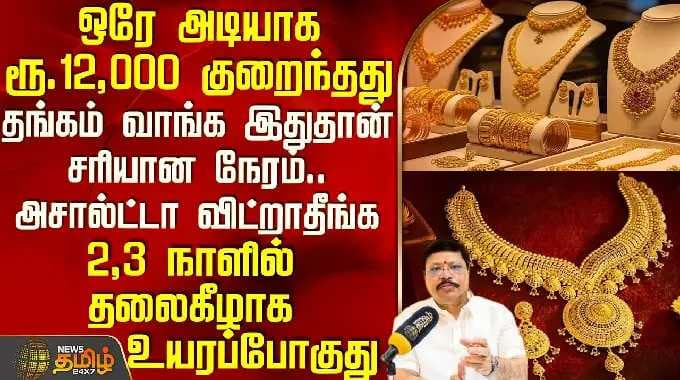 Today Gold Rate | ஒரே அடியாக ரூ.12,000 குறைந்தது - தங்கம் வாங்க இதுதான் சரியான நேரம்