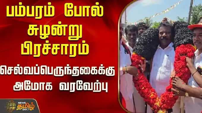 Selvaperunthagai | பம்பரம் போல் சுழன்று பிரச்சாரம்.. செல்வப்பெருந்தகைக்கு அமோக வரவேற்பு..!