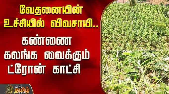 வேதனையின் உச்சியில் விவசாயி.. கண்ணை கலங்க வைக்கும் ட்ரோன் காட்சி | Krishnagiri | Bananadrone