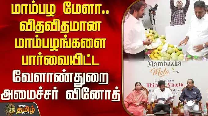 மாம்பழ மேளா.. விதவிதமான மாம்பழங்களை பார்வையிட்ட வேளாண்துறை அமைச்சர் வினோத் | Mango Expo EA Chennai