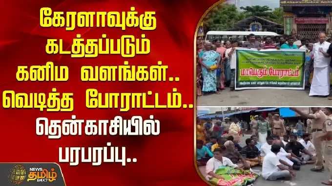 கேரளாவுக்கு கடத்தப்படும் கனிம வளங்கள்..வெடித்த போராட்டம்.. தென்காசியில் பரபரப்பு..