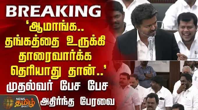 `ஆமாங்க.. தங்கத்தை உருக்கி தாரைவார்க்க தெரியாது தான்..' -முதல்வர் பேச பேச அதிர்ந்த பேரவை | CMSpeech