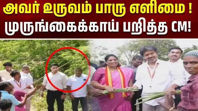 CM Vijay Road Show | அவர் உருவம் பாரு எளிமை!முருங்கைக்காய் பறித்த CM! | CM Vijay Campaign Dharapuram