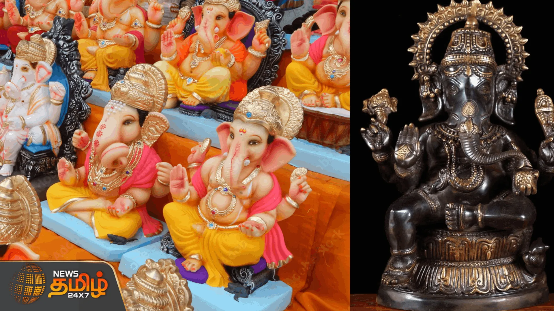  மதுரையில் விநாயகர் சிலை விற்பனை படுஜோர்  பல வடிவ சிலைகளை ஆர்வமுடன் வாங்கிய பொதுமக்கள் |   Ganesha Idol Sale in Madurai Padujor